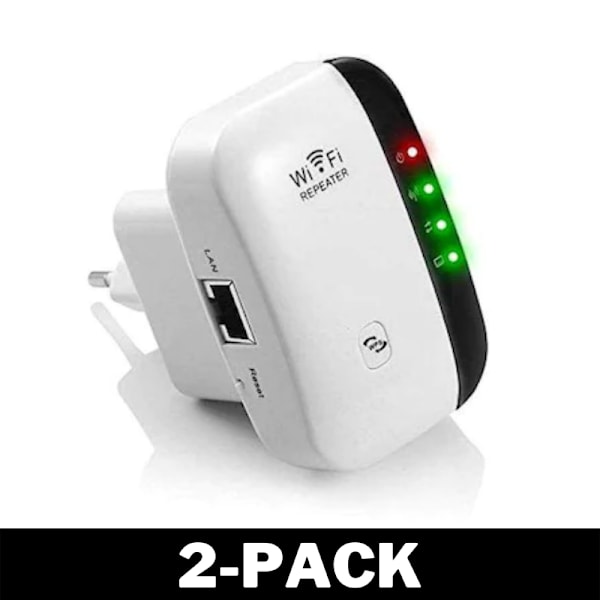 WIFI Förlängare - Förstärk din Router Vit 2-Pack