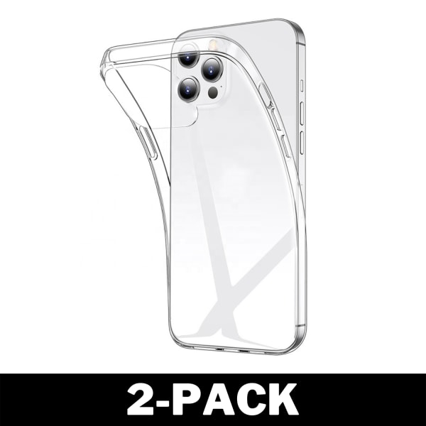 Genomskinligt Skal iPhone 13 Mini Transparent TPU 2-Pack