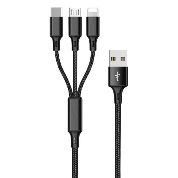 Laddarkabel 3 in 1 Lightning / USB-C / Micro USB 1-Pack