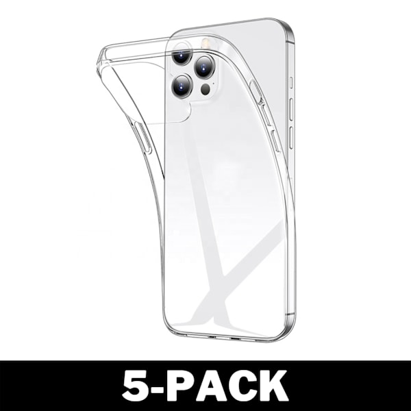 Genomskinligt Skal iPhone 13 Transparent TPU 5-Pack