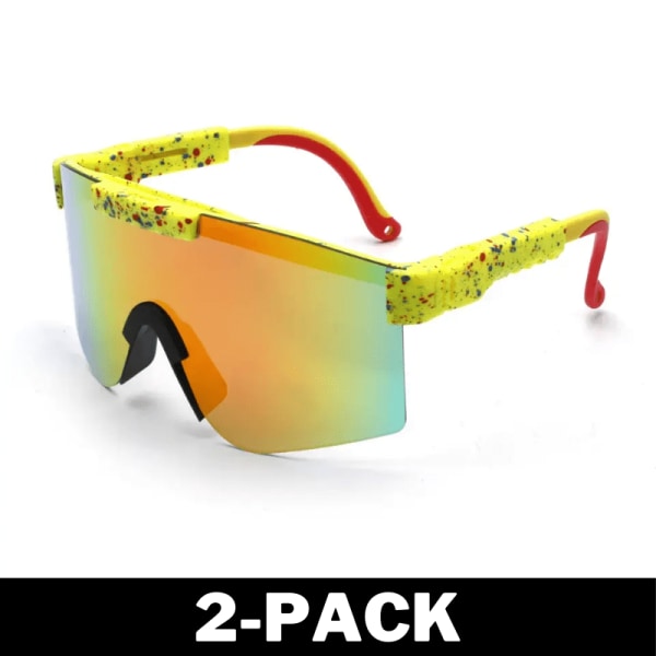 Sportsolglasögon för Barn - Polariserade Gul/Rosa 2-Pack