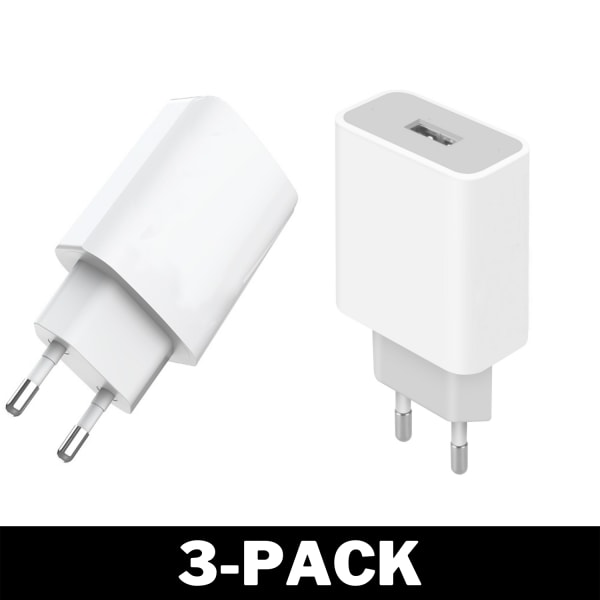 PREMIUM Väggladdare 2.1A Quick Charge 3-Pack