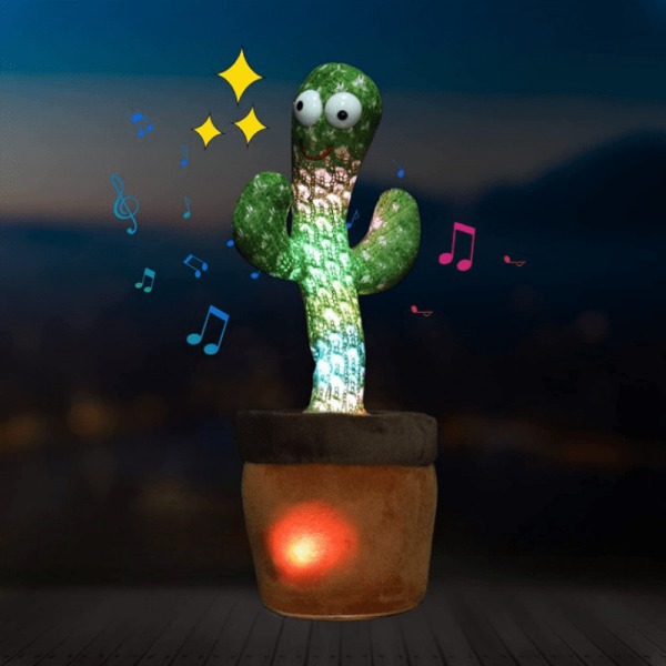 Dansande och Sjungande Kaktus i LED - Härmar allt du säger