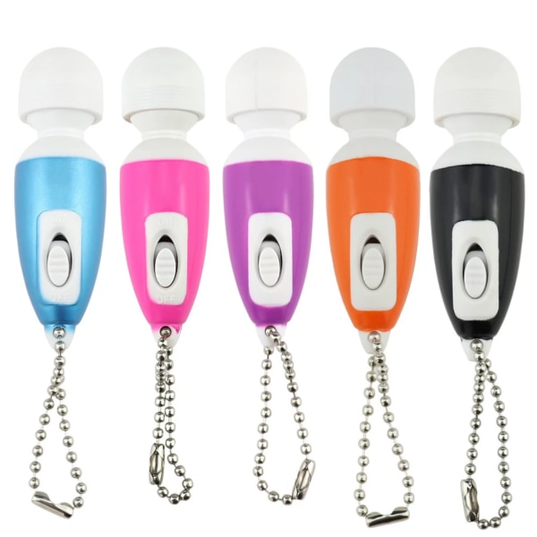 Mini Vibrator med Nyckelring Flera Färger Svart 2-Pack