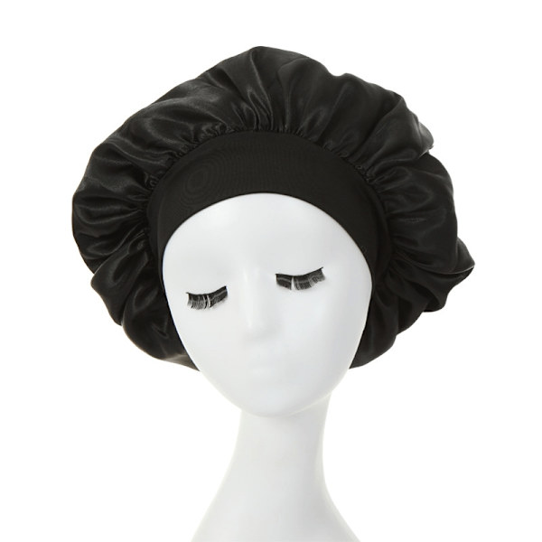 Sovmössa / Satin Bonnet - Skydda ditt hår - One Size Svart Default Title