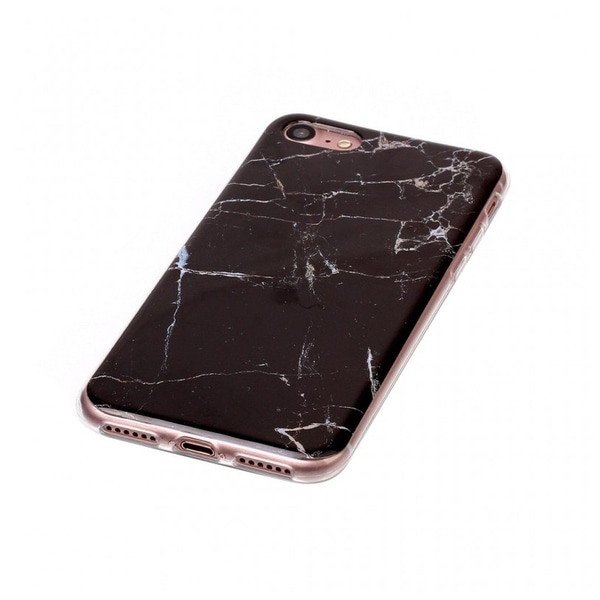 iPhone 6/6s Marmor Skal Premium TPU Svart Svart