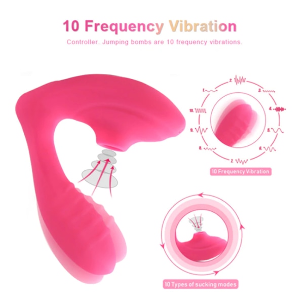 Mirakulös Vibrator med Klitorissug - Easy Climax Rosa 1-Pack