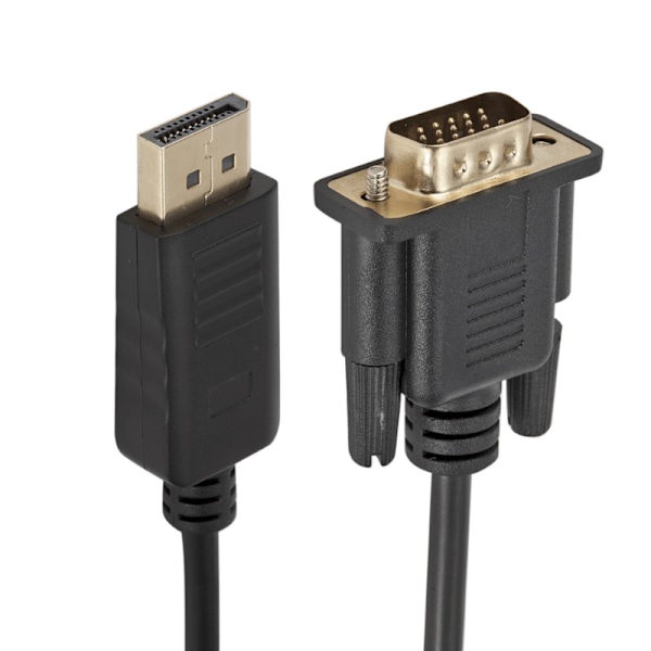 Högkvalitativ DisplayPort till VGA Kabel 1.8 Meter Svart