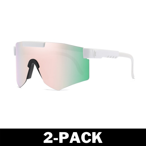 Polariserade Sportsolglasögon Unisex White Peach 2-Pack