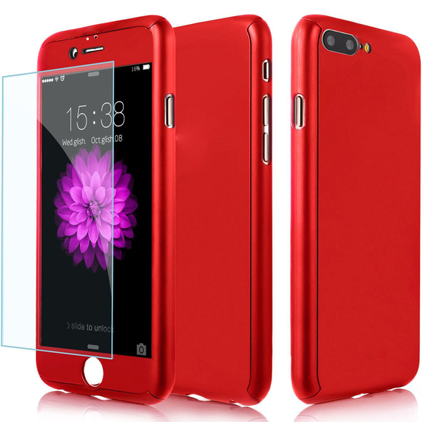 Exklusivt 360° iPhone 6/6s Plus Skal + Skärmskydd Röd
