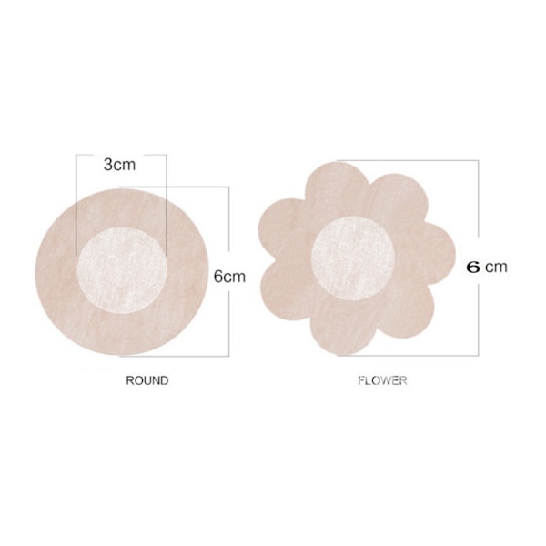 Självhäftande Blomformade Nipple Covers Beige 10-Pack