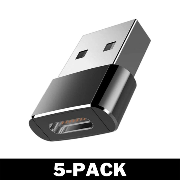 Mini Adapter USB-C till USB 3.0 - Svart 5-Pack