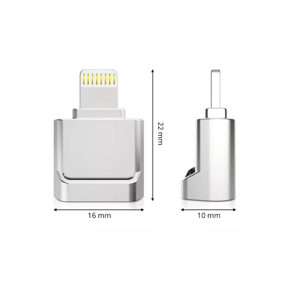 Lightning Micro SD / TF Kortadapter Mini Silver