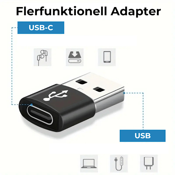 Högkvalitativ USB-C till USB Adapter - Metallic Guld