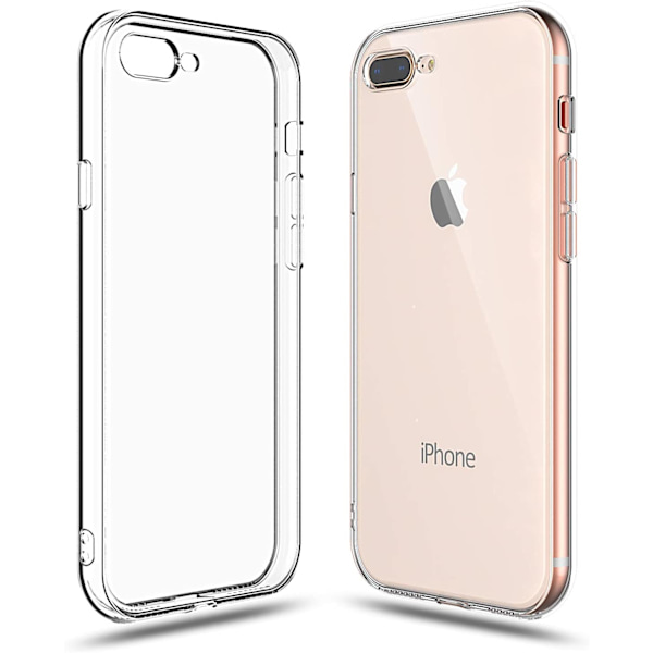 Genomskinligt Skal iPhone 7/8 Plus Transparent TPU 2-Pack