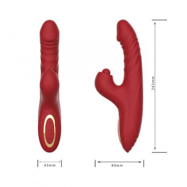 Kraftfull Rabbitvibrator / Dildo för Maximal Njutning Röd Default Title