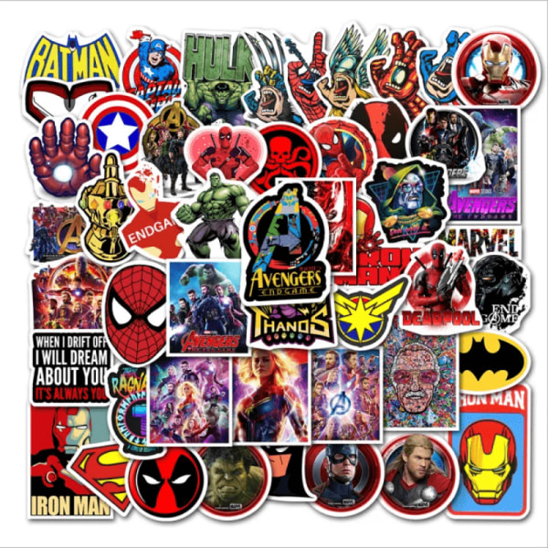 Marvel Klistermärken - 50 Stycken Marvel Stickers