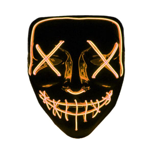 The Purge El Wire Halloween LED Mask Svart (Orange)