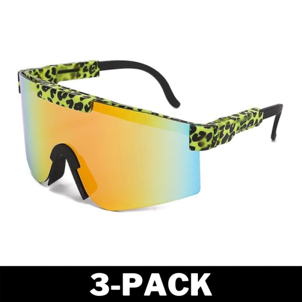 Polariserade Sportsolglasögon Unisex Röd / Gul 3-Pack