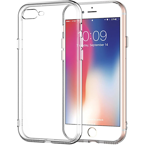 Genomskinligt Skal iPhone 7/8 Plus Transparent TPU 8-Pack