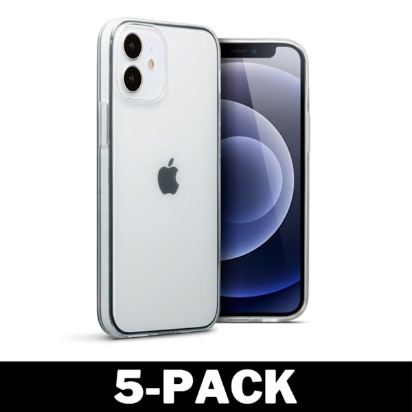 Genomskinligt Skal iPhone 12 Mini Transparent TPU 5-Pack