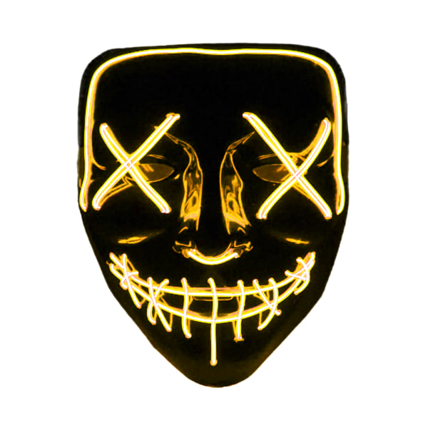 The Purge El Wire Halloween LED Mask Svart (Gul)