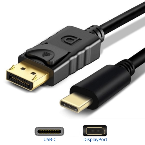 2M USB-C till DisplayPort Kabel Företagspaket 5-Pack