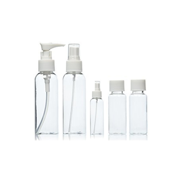 Transparent Resekit med 5 Reseflaskor