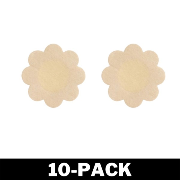 Självhäftande Blomformade Nipple Covers Beige 10-Pack