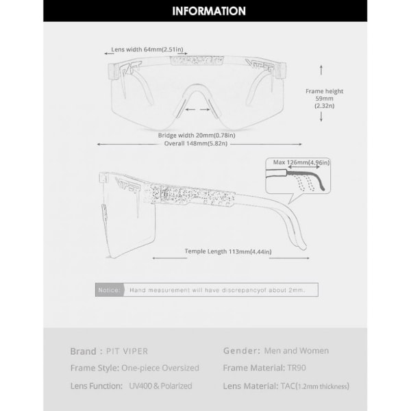Polariserade Sportsolglasögon Unisex Blå / Svart 1-Pack