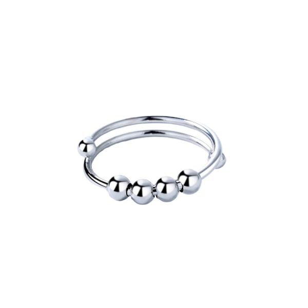 Coil Ring - Anti Stress Ring med Roterande Pärlor Silver 3-Pack