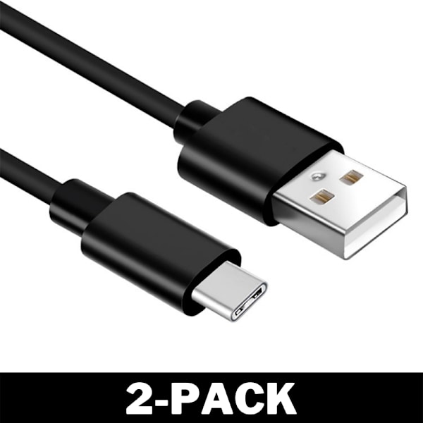 USB-C Quick Charge Snabbladdare Kabel 1M Svart 3-Pack