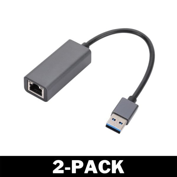USB till Ethernet Adapter 1 Gbit/s Svart - Flerpack 2-Pack
