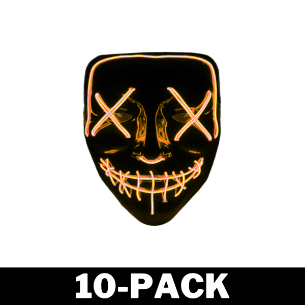 The Purge El Wire Halloween LED Mask Svart (Orange) 10-Pack