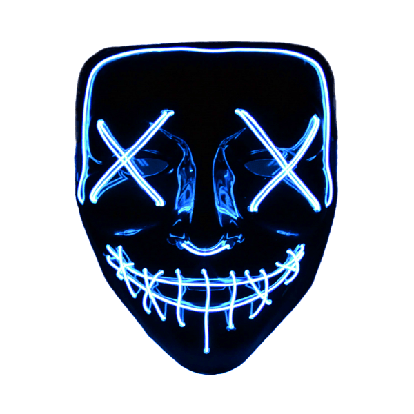The Purge El Wire Halloween LED Mask Svart (Blå)