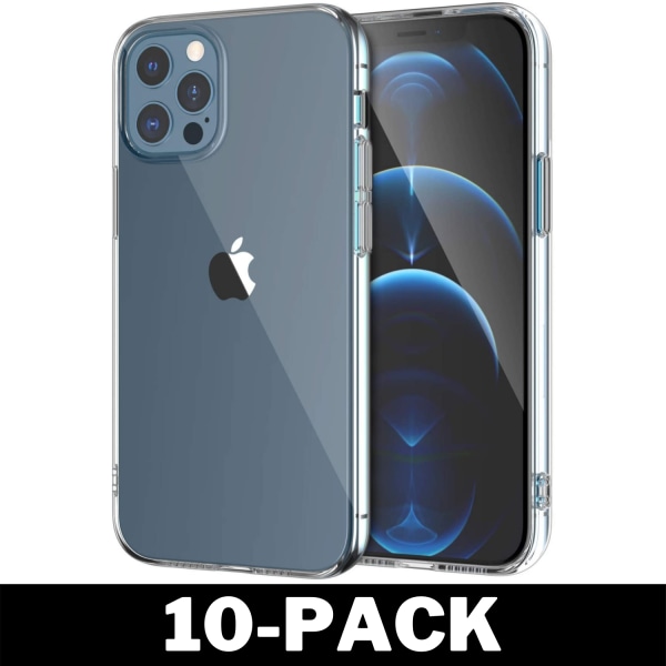 Genomskinligt Skal iPhone 12/12 Pro Transparent TPU 10-Pack