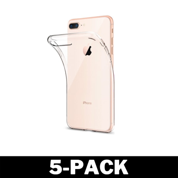 Genomskinligt Skal iPhone 7/8 Plus Transparent TPU 5-Pack