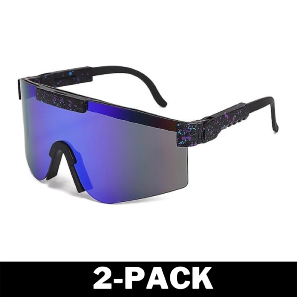 Polariserade Sportsolglasögon Unisex Blå / Svart 2-Pack