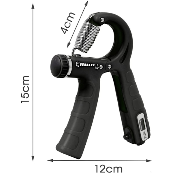 Grip Trainer - Träna Grepp 5-60 kg Svart 2-Pack