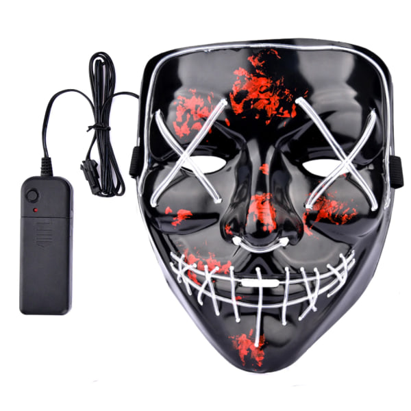 The Purge El Wire Halloween LED Mask Svart (Blå) 8-Pack