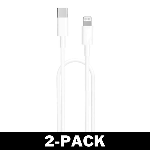 Väggladdare 20W + 2 Meters Kabel till iPhone / Samsung Paket 2st Lightningkabel