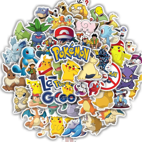 50 Stycken Pokemon Stickers / Klistermärken 1-Pack