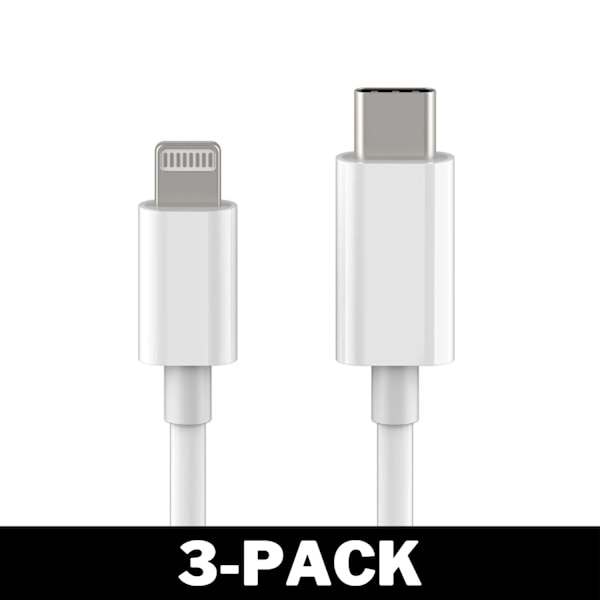 USB-C till Lightning Kabel 1M Vit 3-Pack