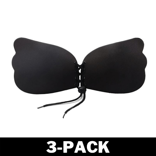 Osynlig Självhäftande BH - Push-Up - Svart - C Kupa 3-Pack