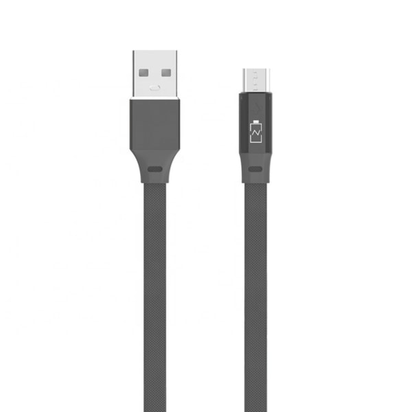 Quick Charge Kabel Micro-USB Laddkabel Indikator 1M Grå 1-Pack