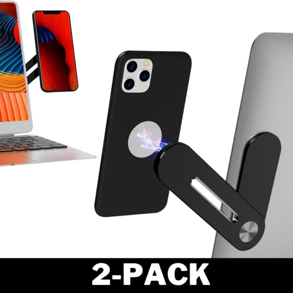 Justerbar Universell Mobilhållare för Laptop Svart 2-Pack