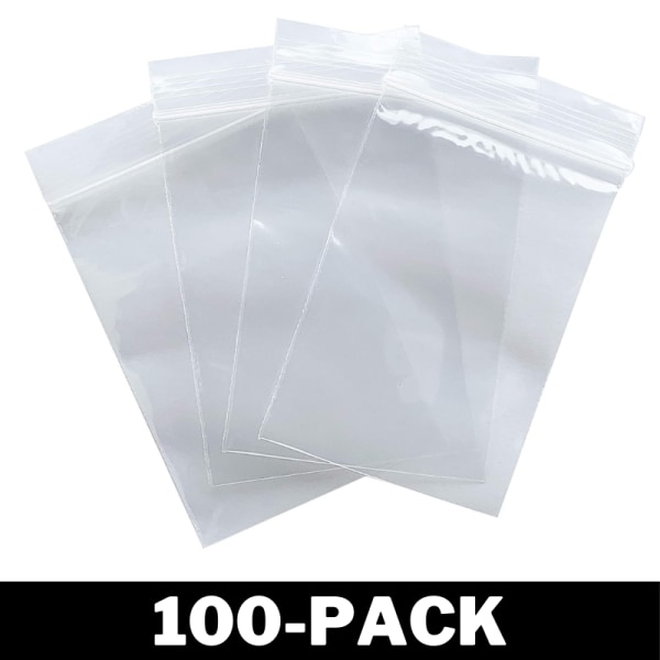 Flerpack Blixtlåspåsar - 4x6 cm Genomskinliga 100-Pack