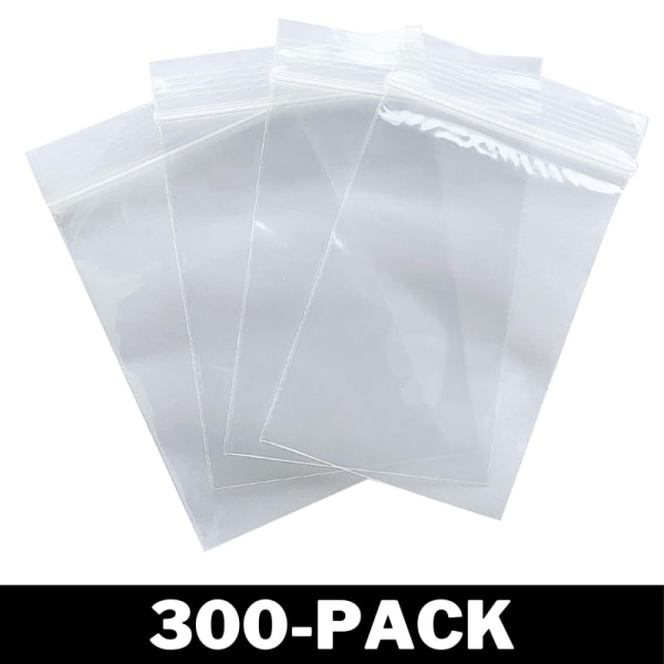 Flerpack Blixtlåspåsar - 4x6 cm Genomskinliga 300-Pack