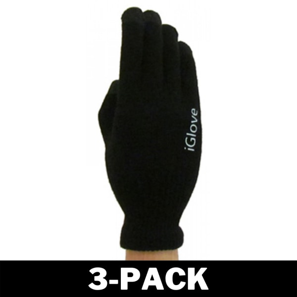 iGloves - Touchvantar / Touchhandskar Svart 3-Pack