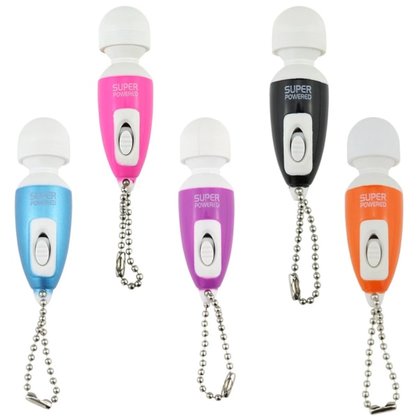 Mini Vibrator med Nyckelring Flera Färger Svart 2-Pack